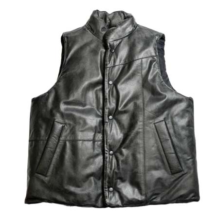 VOO(ヴォー) EXELEZA REV VEST SP | Color:BLACK LEATHER（ダメージ加工）