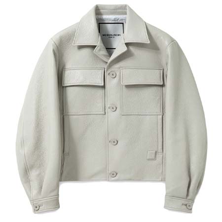 wooyoungmi(ウーヨンミ) Gray Deer Leather Jacket