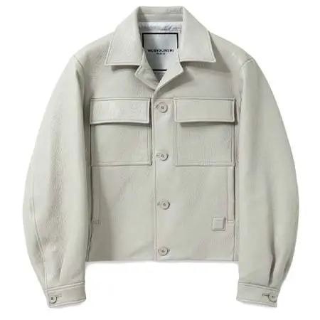 wooyoungmi(ウーヨンミ) Gray Deer Leather Jacket