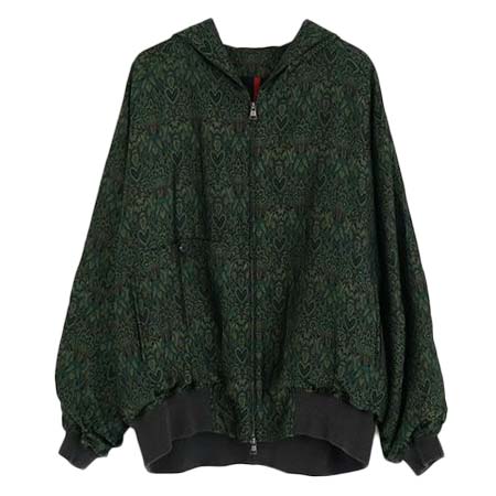 YANTOR(ヤントル) Persian Hand-Jacquard Hoodie Blouson[Y225BL03/GREEN]
