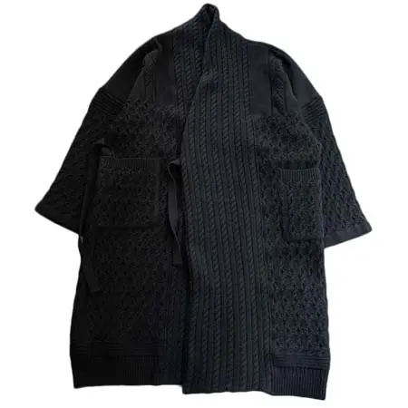 YASHIKI(ヤシキ) Ginrei Knit Coat(BLACK)