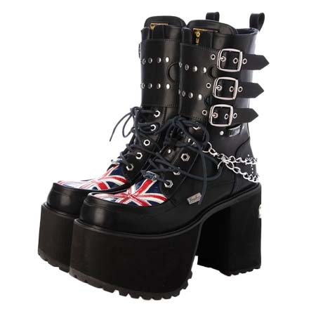 YOSUKE(ヨースケ) [直営SHOP限定厚底レースアップブーツ] （ブラックマルチ）