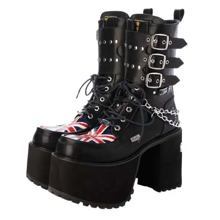 YOSUKE(ヨースケ) [直営SHOP限定厚底レースアップブーツ] （ブラックマルチ）