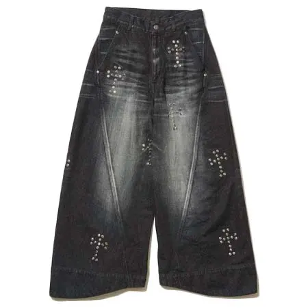 YUKI HASHIMOTO(ユウキハシモト) AGGY TWISTED JEANSWITH CROSS RIVET (251-01-0204)