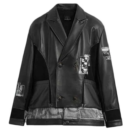 ZARA MAN(ザラマン) ニットコンビレザージャケット X ANDERSSON BELL