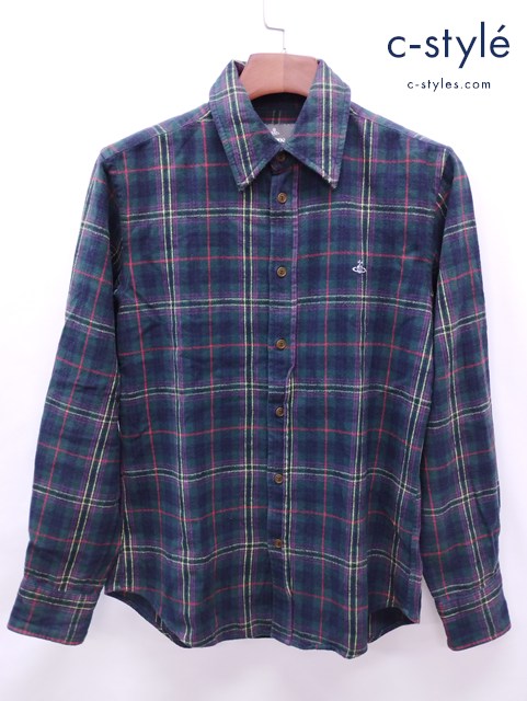 Vivienne Westwood MAN ヴィヴィアンウエストウッドマン 長袖シャツ 46 グリーン系 BRUSHED CHECK 239064 7261