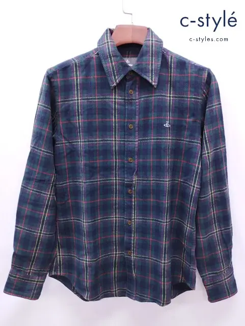 Vivienne Westwood MAN ヴィヴィアンウエストウッドマン 長袖シャツ 46 グリーン系 BRUSHED CHECK 239064 7261