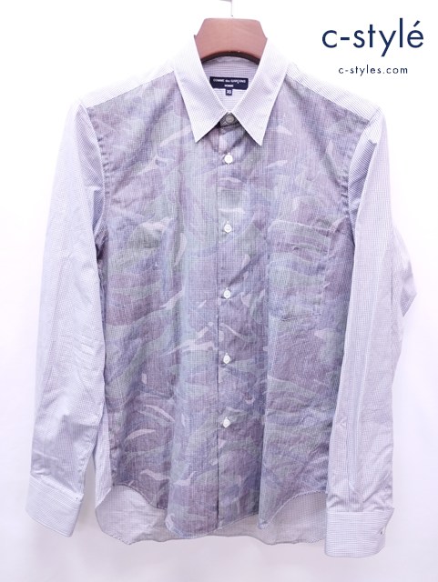 COMME des GARCONS HOMME コムデギャルソンオム 長袖シャツ XS マルチカラー チェック柄 迷彩柄 綿100％