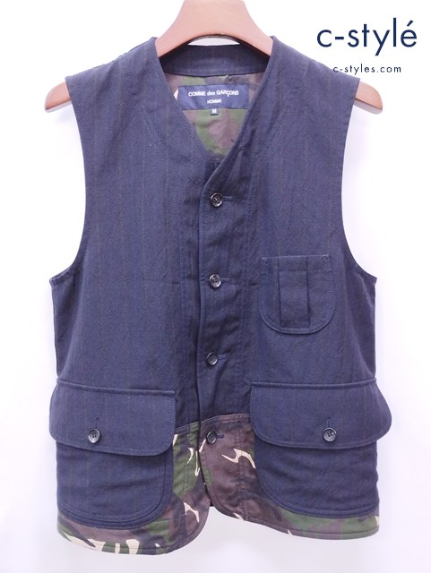 COMME des GARCONS HOMME コムデギャルソンオム ベスト M マルチカラー ストライプ 迷彩柄