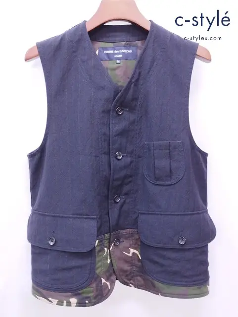 COMME des GARCONS HOMME コムデギャルソンオム ベスト M マルチカラー ストライプ 迷彩柄