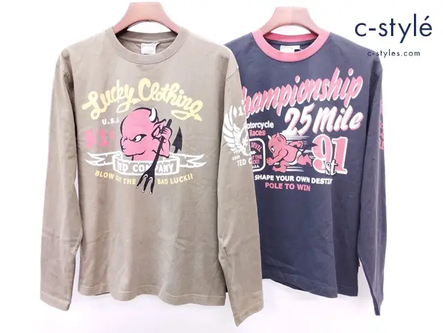 TEDMAN テッドマン 長袖Tシャツ 42 カーキ ブラック Ted Company 綿100％