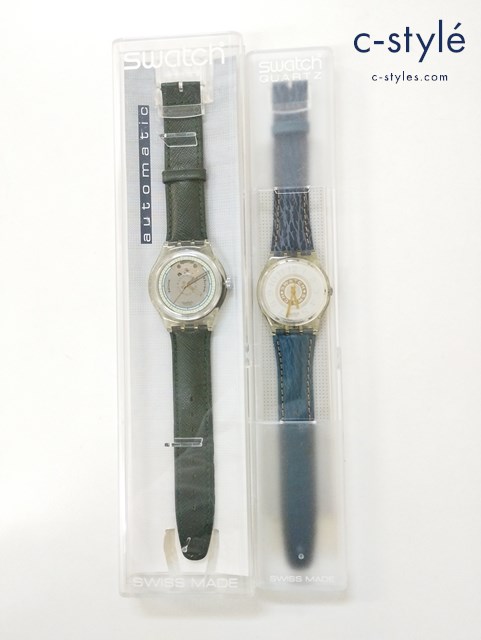 Swatch スウォッチ 腕時計 ブルー×クリア グリーン×クリア クォーツ 自動巻き