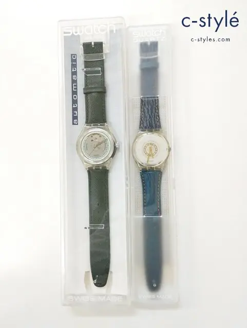 Swatch スウォッチ 腕時計 ブルー×クリア グリーン×クリア クォーツ 自動巻き
