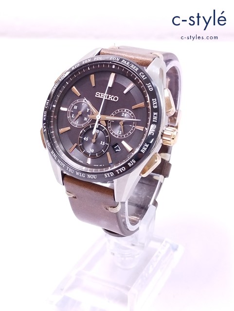 SEIKO セイコー 腕時計 ブラック×ゴールド 8B92-0AP0 ソーラー式