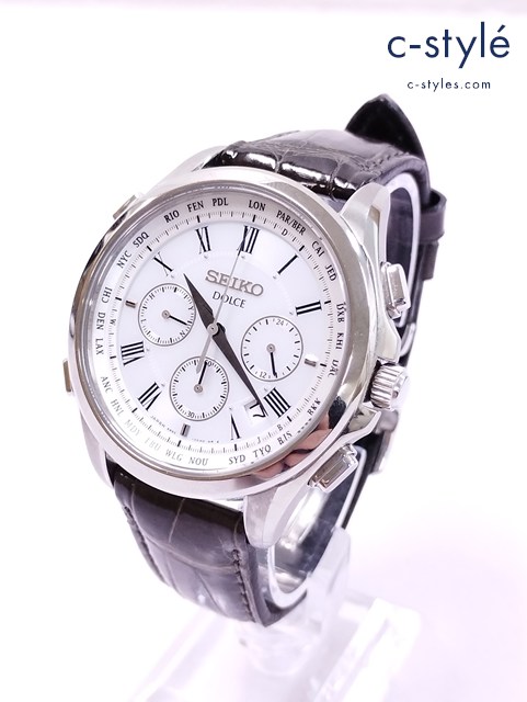 SEIKO セイコー 腕時計 シルバー×ブラック系 ドルチェ 8B92-0AJ0 ソーラー式