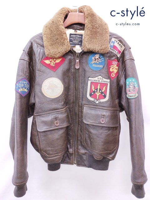 AVIREX アヴィレックス ジャケット L ブラウン G-1 TOP GUN レザー