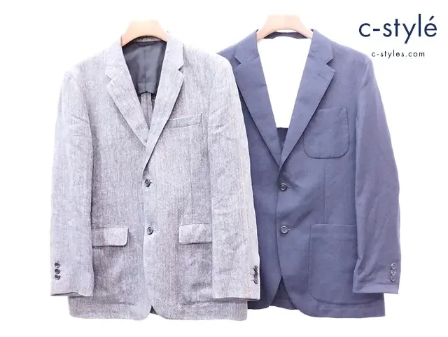 MARGARET HOWELL マーガレットハウエル ジャケット L グレー ネイビー 2B 計2点