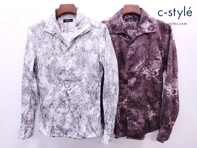 TORNADO MART トルネードマート シャツ LL ワインレッド系 シルバー系 長袖 計2点