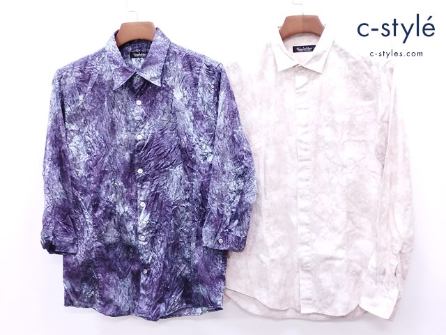 TORNADO MART トルネードマート 長袖シャツ LL パープル系 ホワイト×ピンク系 総柄