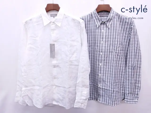 MARGARET HOWELL マーガレットハウエル シャツ M ホワイト マルチカラー チェック柄