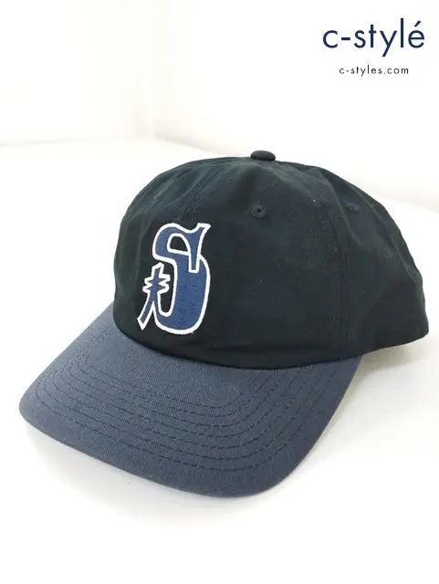 STUSSY ステューシー キャップ OSFA ブラック×ネイビー Vintage S Low Pro Snapback Cap 1311047