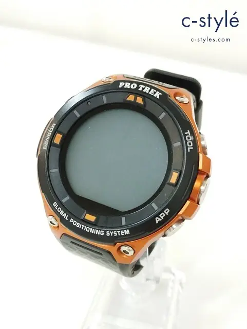 CASIO カシオ 腕時計 ブラック×オレンジ PRO TREK WSD-F20 充電式