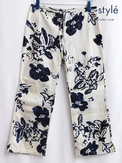 45rpm パンツ 2 ホワイト 花柄 綿100 日本製