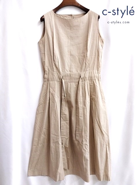 45R フォーティファイブアール ワンピース 2 ベージュ ノースリーブ 綿 100 日本製