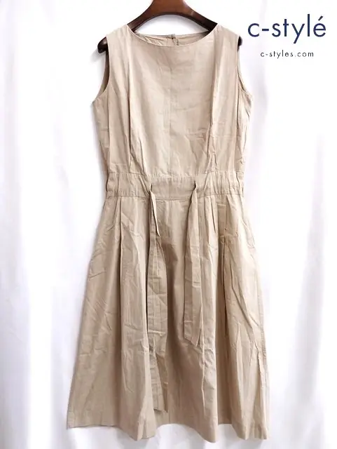 45R フォーティファイブアール ワンピース 2 ベージュ ノースリーブ 綿 100 日本製