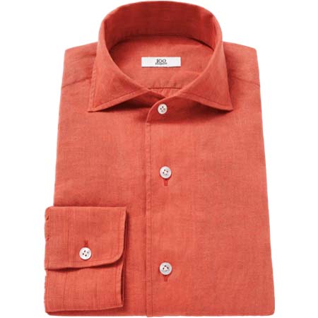 100HANDS(ハンドレッドハンズ) Salmon Linen Shirt in One Piece Collar