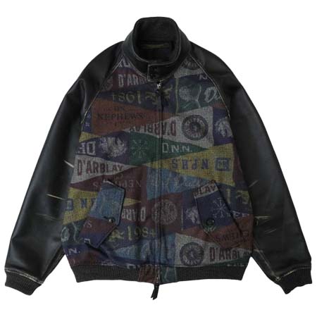1LDK(ワンエルディーケー) HARRINGTON VARSITY JACKET PENNANT PRINT 1LDK Exclusive[BLACK]