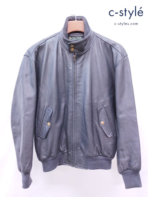 PAIR SLOPE ペアスロープ レザーハリントンジャケット L ブラック ジップアップ