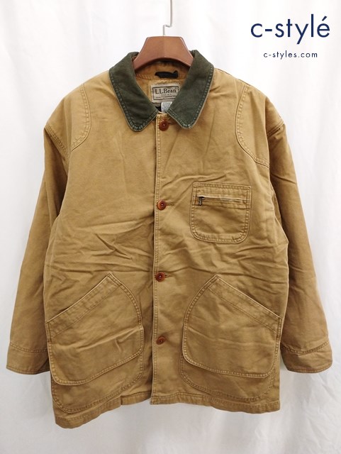 L.L.Bean エルエルビーン ハンティングジャケット L ブラウン系 綿100% 裏地チェック柄