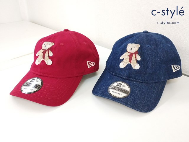 NEW ERA×PINK HOUSE キャップ デニムキャップ レッド インディゴ ANNIVERSARY TEDDY CAP
