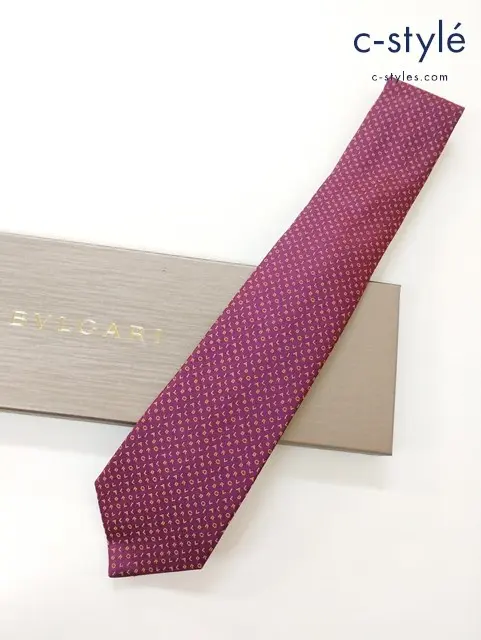 BVLGARI ブルガリ ネクタイ パープル系 シルク100％