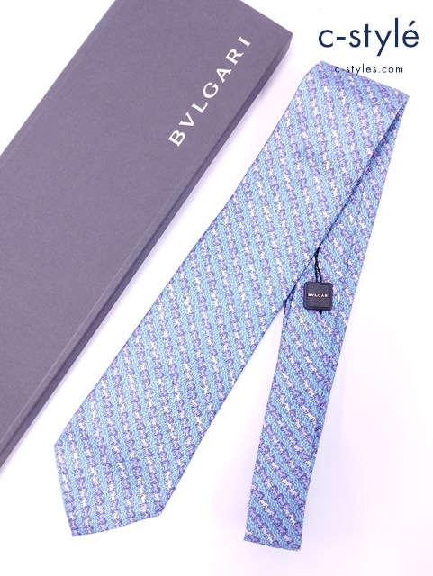 BVLGARI ブルガリ ネクタイ マルチカラー 馬 シルク100％