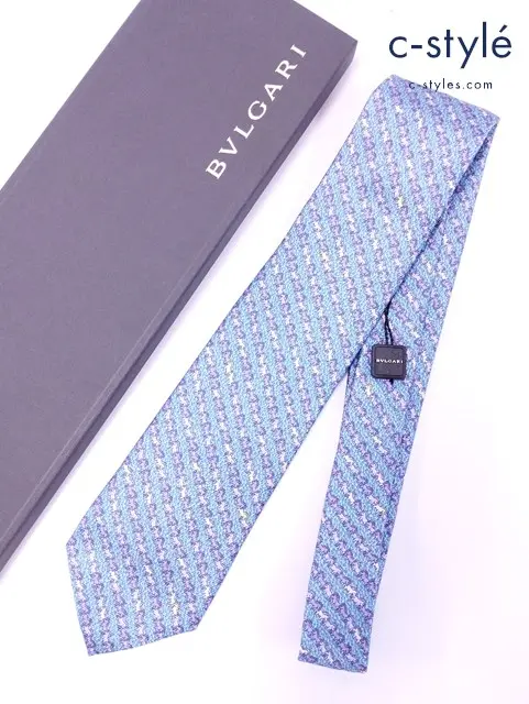 BVLGARI ブルガリ ネクタイ マルチカラー 馬 シルク100％