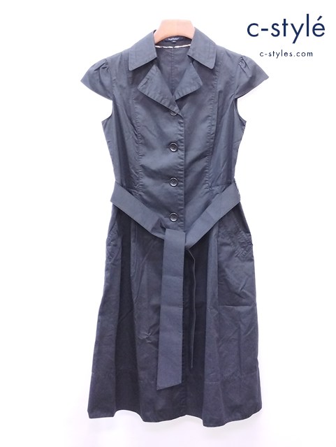 BURBERRY LONDON バーバリーロンドン ノースリーブワンピース 38 ブラック FMD47-542-09 レディース