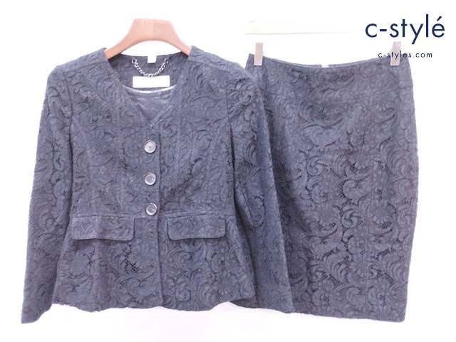 BURBERRY LONDON バーバリーロンドン ジャケット スカート 38 ブラック レース レディース