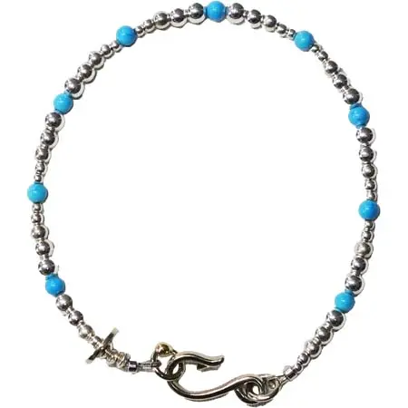 Akashic Tree(アカシックツリー) STERLING SILVER ＆ TURQUOISE WIRE ANKLET（スターリングシルバー＆ターコイズワイヤーアンクレット）
