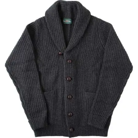 Alan Paine(アランペイン) 3G ラムウール　ショールカラーカーディガン USWORTH F50N49