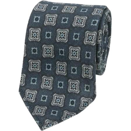 ALAN SMITHEE(アランスミシー) ハンドメイド スフォデラート メダリオン ウールネクタイ 暗青