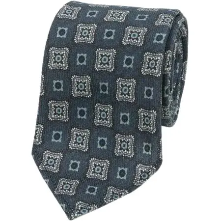 ALAN SMITHEE(アランスミシー) ハンドメイド スフォデラート メダリオン ウールネクタイ 暗青