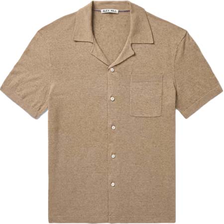 ALEX MILL(アレックスミル) コットン＆ヘンプ混 キャンプカラーシャツ