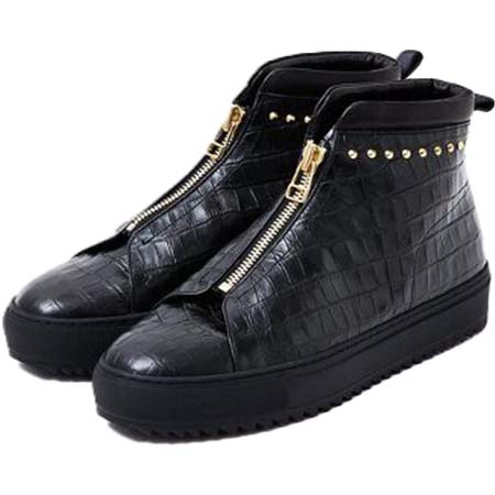 alfredoBANNISTER(アルフレッドバニスター) [LEON別注]クロコ型押し センタージップ スタッズ スニーカー