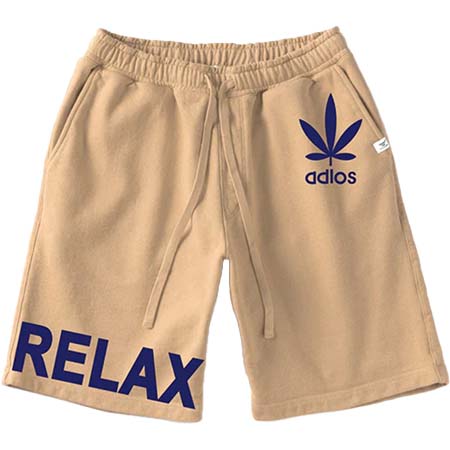 A LOVE MOVEMENT(アラヴムーブメント) (adios & RELAX) Sweat Short Pants / Light Brown(ショーツ)