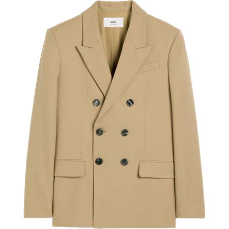 AMI Alexandre Mattiussi(アミアレクサンドルマテュッシ) ソフトウールギャバジン ダブルブレスト ジャケット