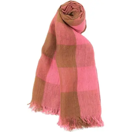 ARIANNA(アリアンナ) リネン ブロックチェックストール