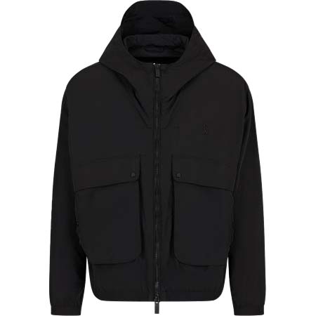 ARMANI EXCHANGE(アルマーニエクスチェンジ) HOODED JACKET WITH POCKETS IN CRINKLE FABRIC