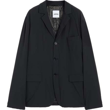 ASPESI(アスペジ) paper stretch nylon jacket – black